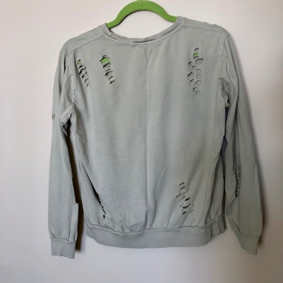 Don’t Ask Why green/olive shirt with fashion rips - Picture 2 of 5